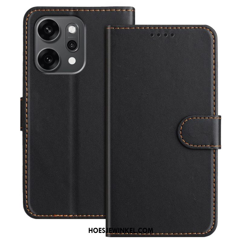 Flip Case Leren Oppo Reno 14 Pro 5g Monochroom