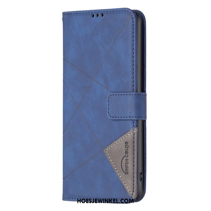 Flip Case Leren Samsung Galaxy S25 5g Edge Geometrisch Patroon Binfen Color