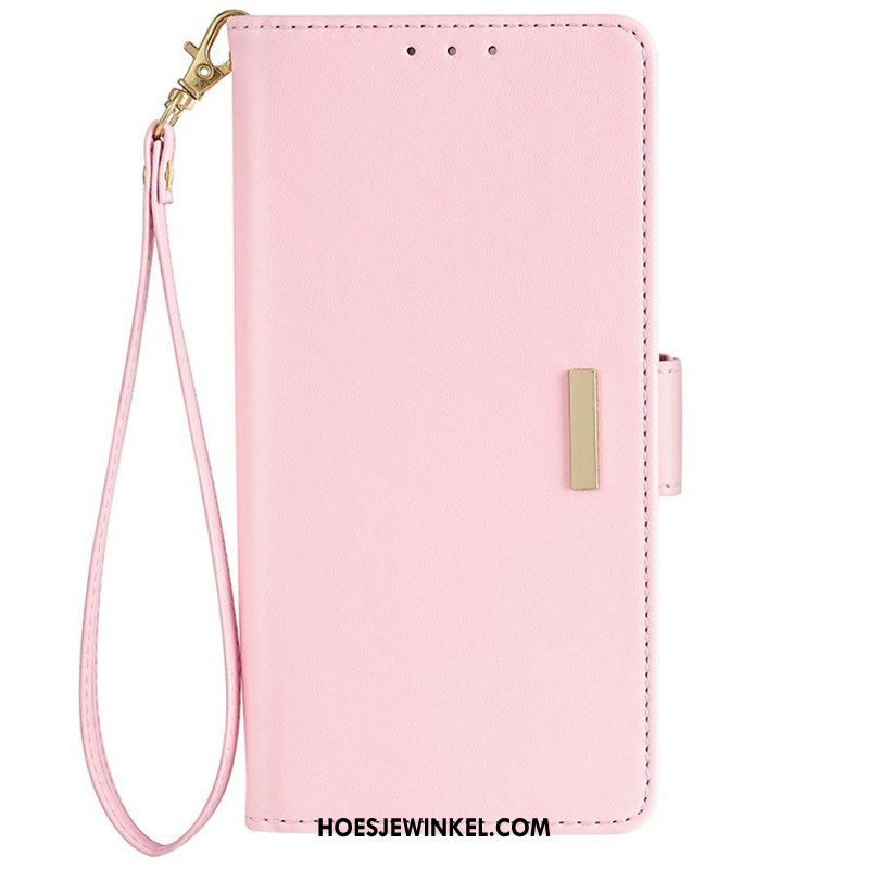 Flip Case Leren Samsung Galaxy S25 5g Gesp In Metaalstijl