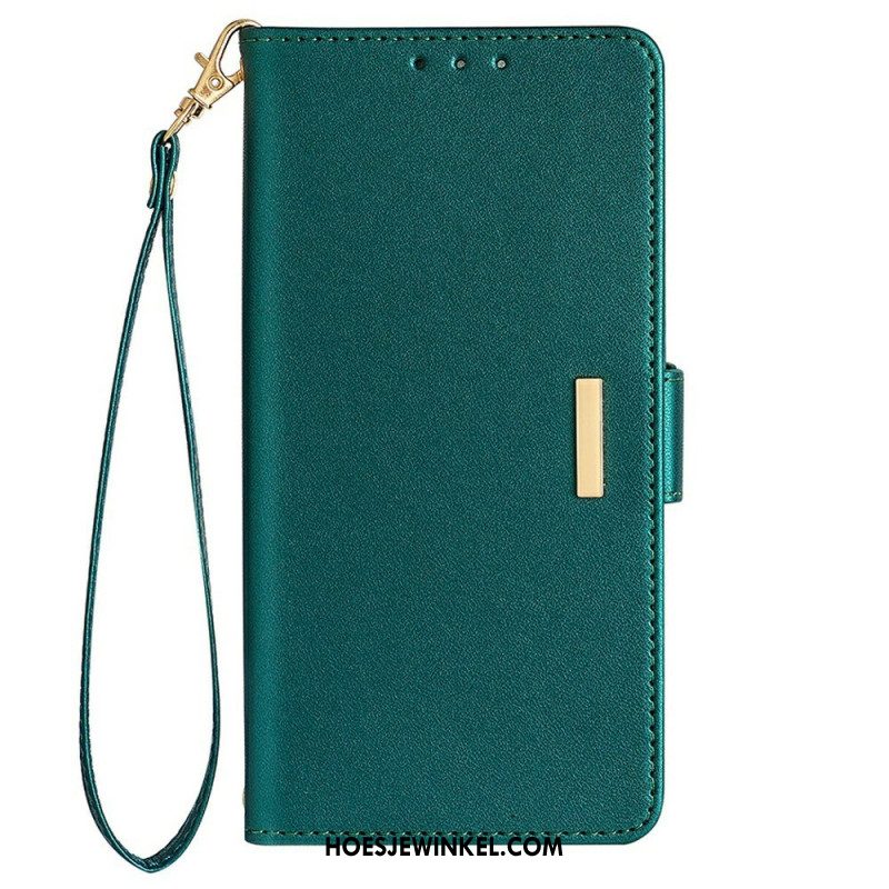 Flip Case Leren Samsung Galaxy S25 5g Gesp In Metaalstijl