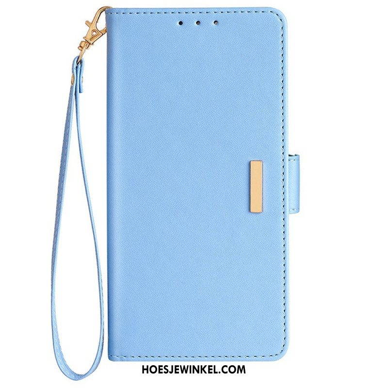 Flip Case Leren Samsung Galaxy S25 5g Gesp In Metaalstijl