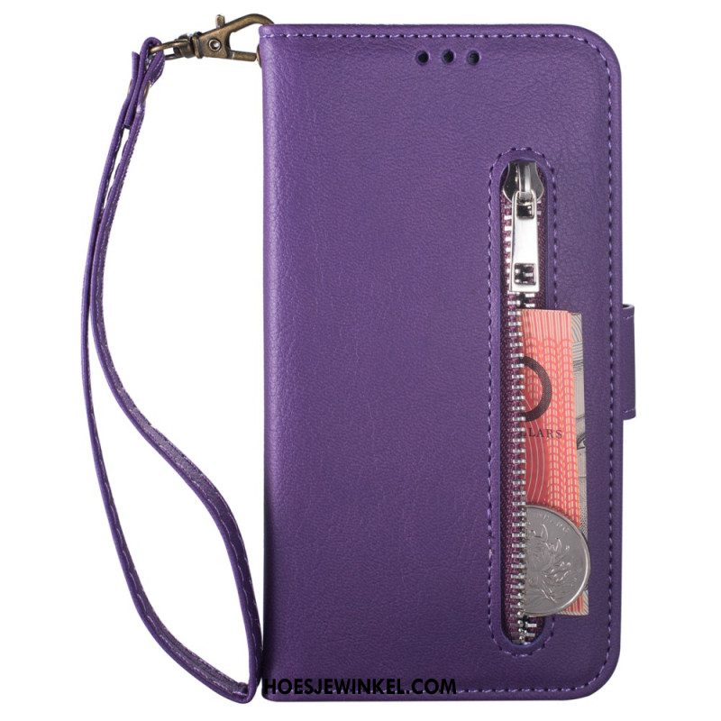 Flip Case Leren Samsung Galaxy S25 5g Portemonnee Met Bandje