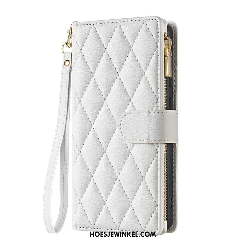 Flip Case Leren Samsung Galaxy S26 Gewatteerd Met Verstelbare Schouderband