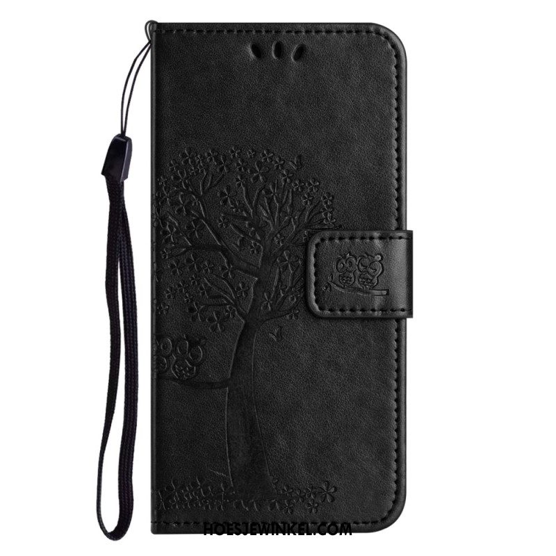 Flip Case Leren Samsung Galaxy S26 Uil En Boom Ontwerp