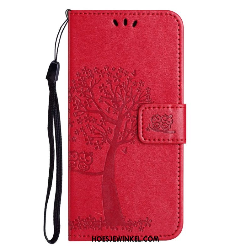 Flip Case Leren Samsung Galaxy S26 Uil En Boom Ontwerp