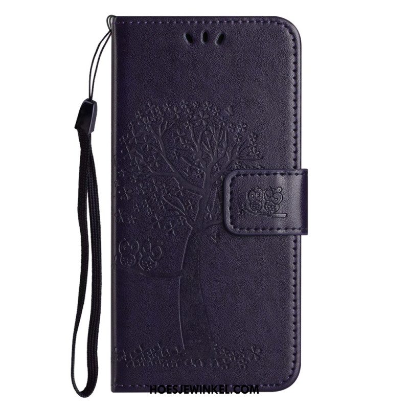 Flip Case Leren Samsung Galaxy S26 Uil En Boom Ontwerp