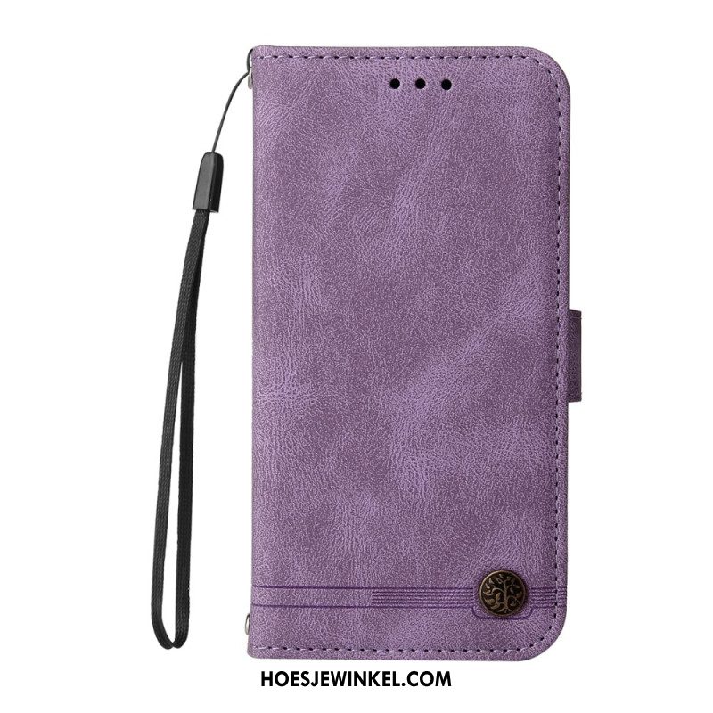 Flip Case Leren Sony Xperia 1 Vii Vintage-effect Met Klinknagel