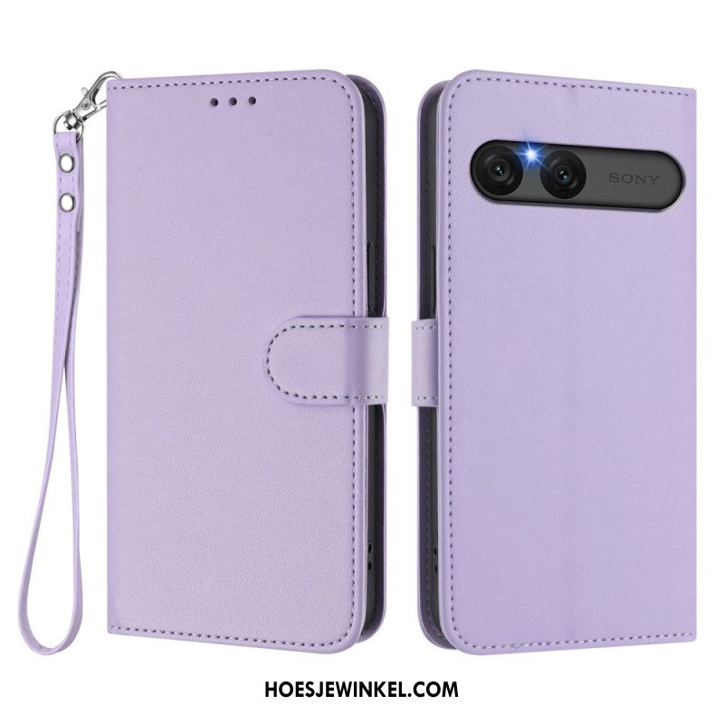 Flip Case Leren Sony Xperia 10 Vii Effen Imitatieleer