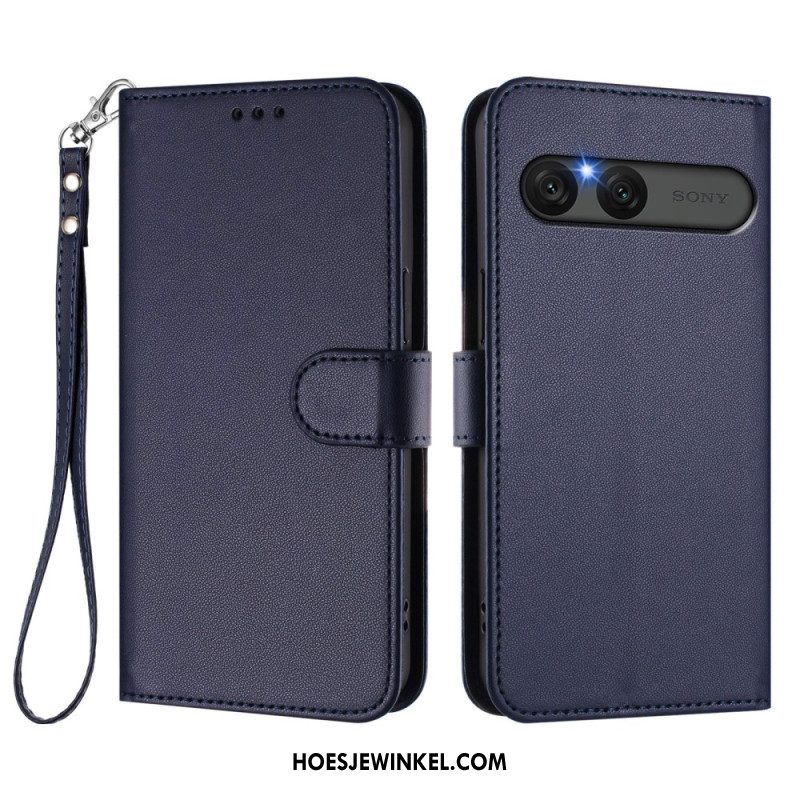 Flip Case Leren Sony Xperia 10 Vii Effen Imitatieleer