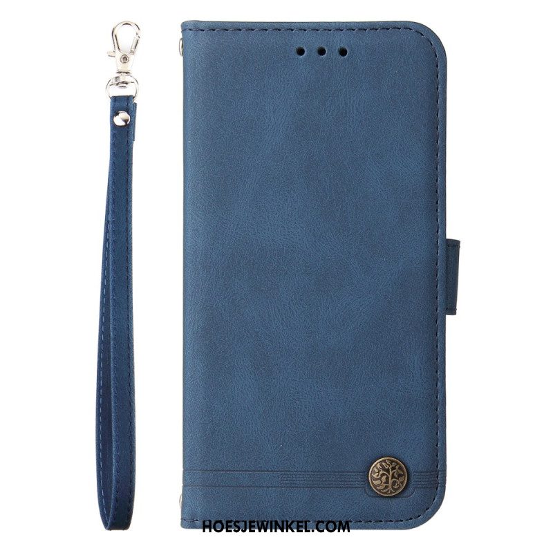 Flip Case Leren Xiaomi 15 Decoratieve Klinknagel En Bandje