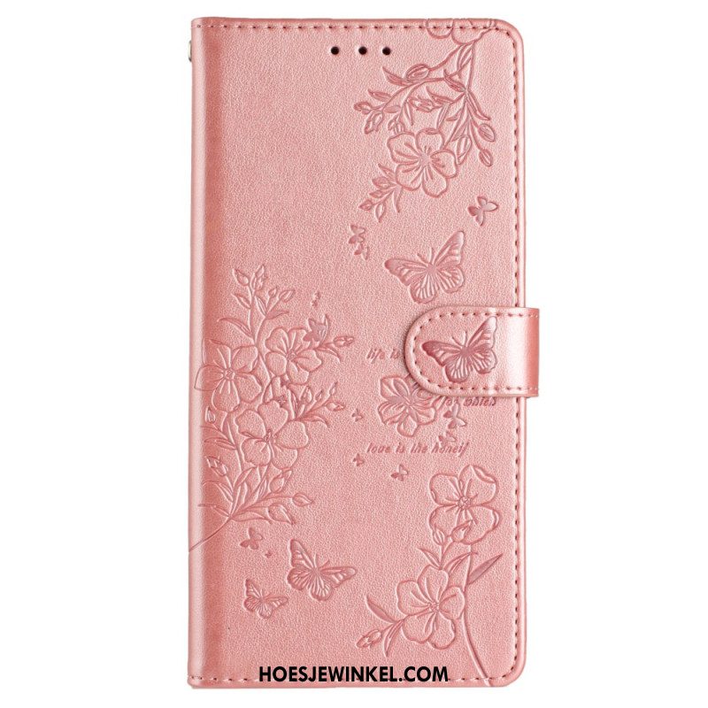 Flip Case Leren Xiaomi 15 Pro Bloemen En Vlinders