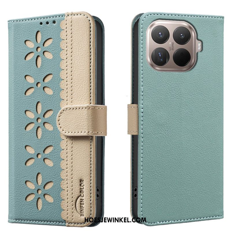 Flip Case Leren Xiaomi 15t Pro Bloemenprint Binfen-kleur