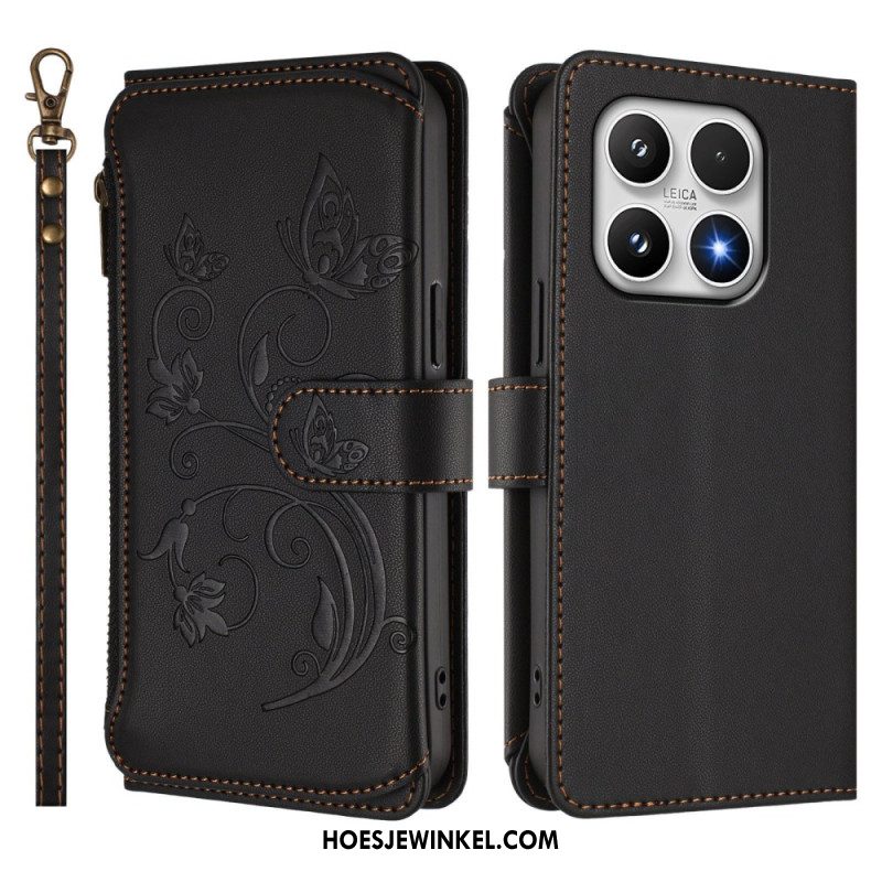 Flip Case Leren Xiaomi 17 Portemonnee Met Bloemenprint