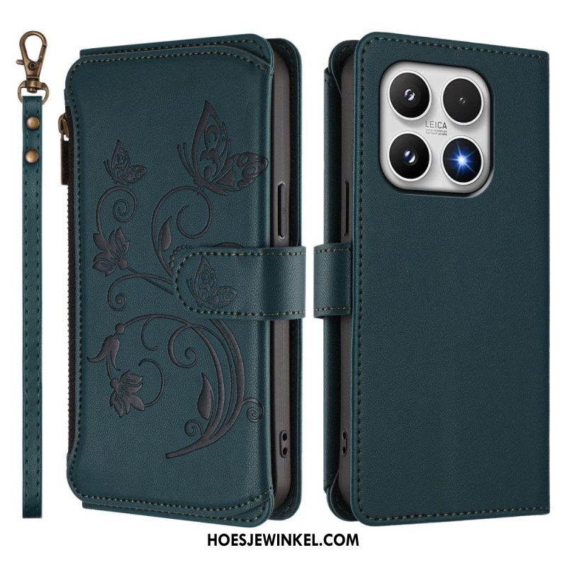 Flip Case Leren Xiaomi 17 Portemonnee Met Bloemenprint