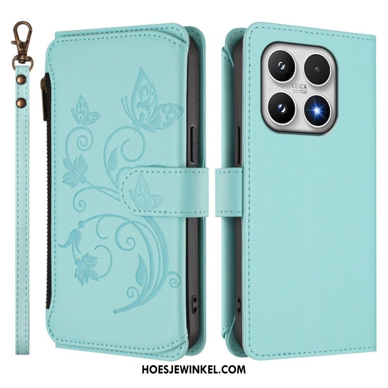 Flip Case Leren Xiaomi 17 Portemonnee Met Bloemenprint