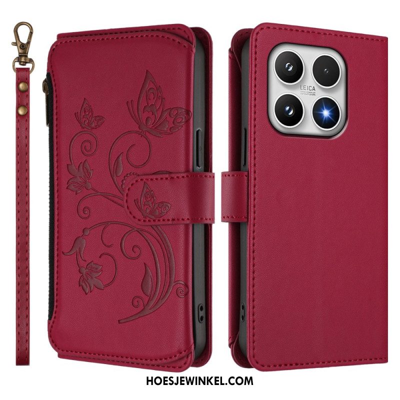 Flip Case Leren Xiaomi 17 Portemonnee Met Bloemenprint