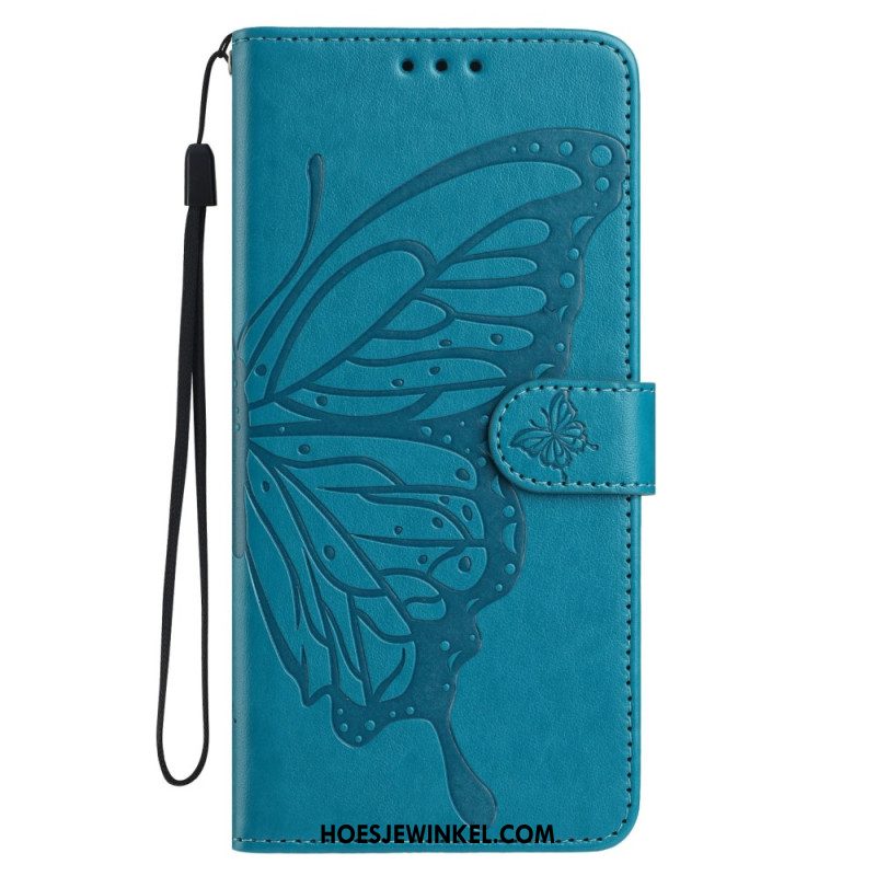 Flip Case Leren Xiaomi 17 Pro Gegraveerde Vlinders