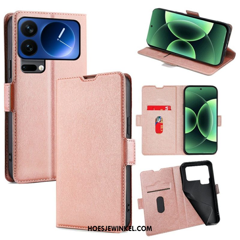 Flip Case Leren Xiaomi 17 Pro Max Dubbele Sluiting Van Imitatieleer