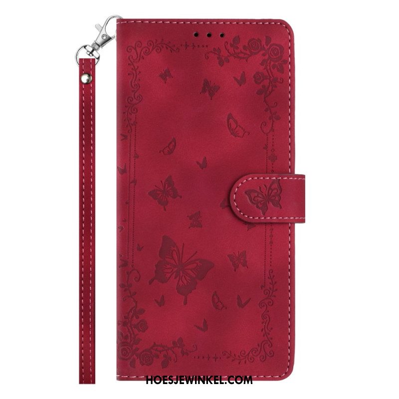 Flip Case Leren Xiaomi 17 Pro Max Suède-effect Vlinders