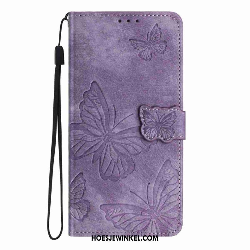 Flip Case Leren Xiaomi 17 Suède Vlindereffect