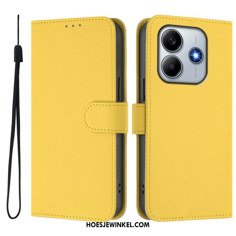 Flip Case Leren Xiaomi Redmi Note 14 5g Bandje Met Lederlook