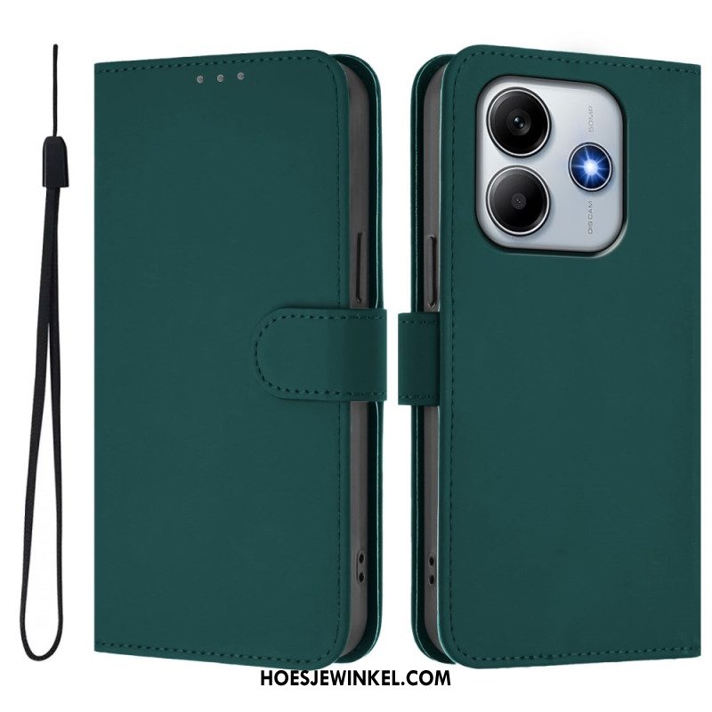 Flip Case Leren Xiaomi Redmi Note 14 5g Bandje Met Lederlook
