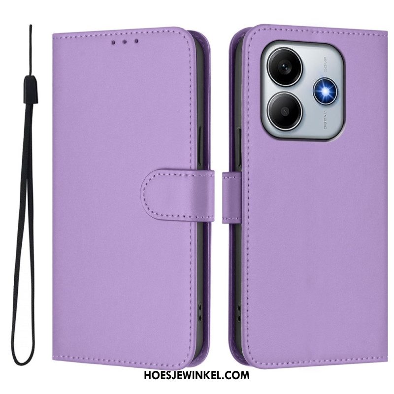 Flip Case Leren Xiaomi Redmi Note 14 5g Bandje Met Lederlook