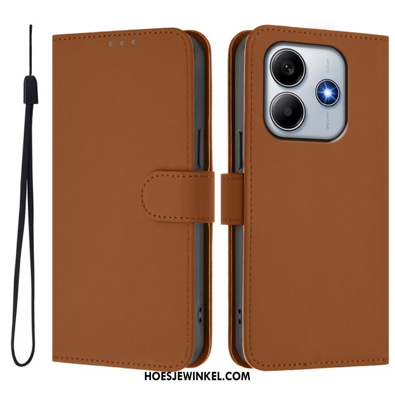 Flip Case Leren Xiaomi Redmi Note 14 5g Bandje Met Lederlook