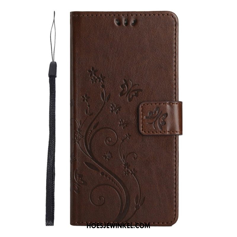 Flip Case Leren Xiaomi Redmi Note 14 5g Bloemen En Vlinders