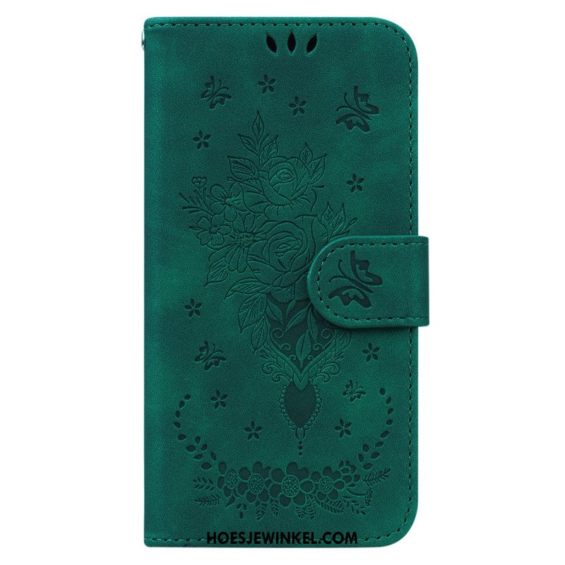 Flip Case Leren Xiaomi Redmi Note 14 5g Vlinder- En Bloemenprint