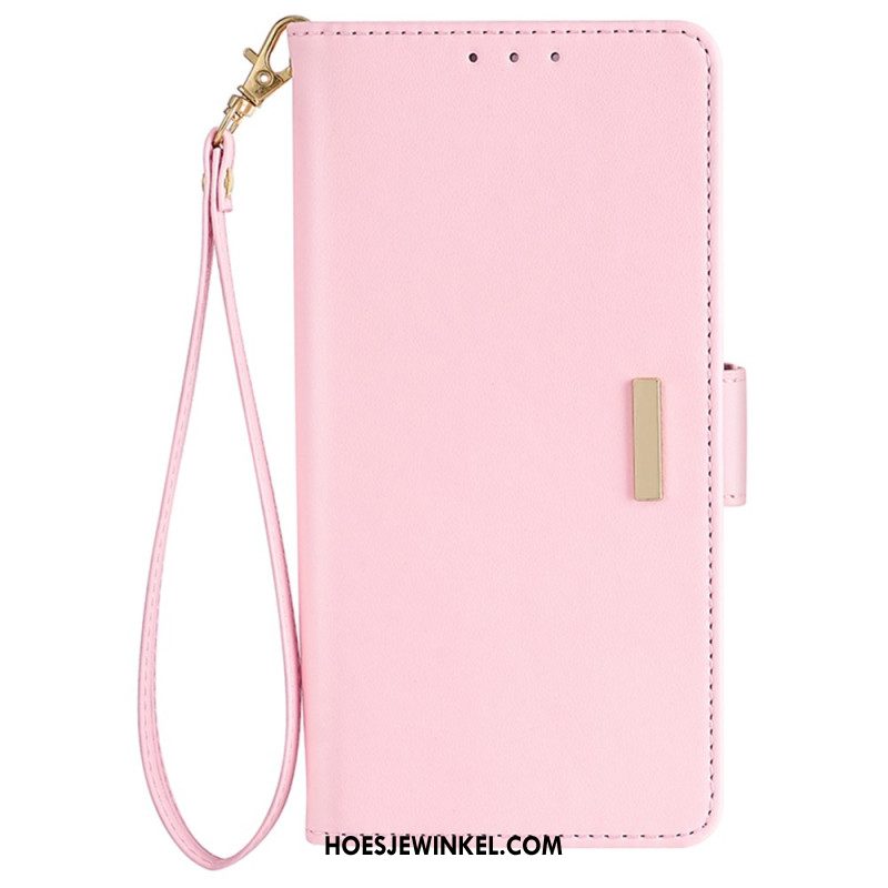 Flip Case Leren Xiaomi Redmi Note 14 Pro 5g Gouden Sluiting