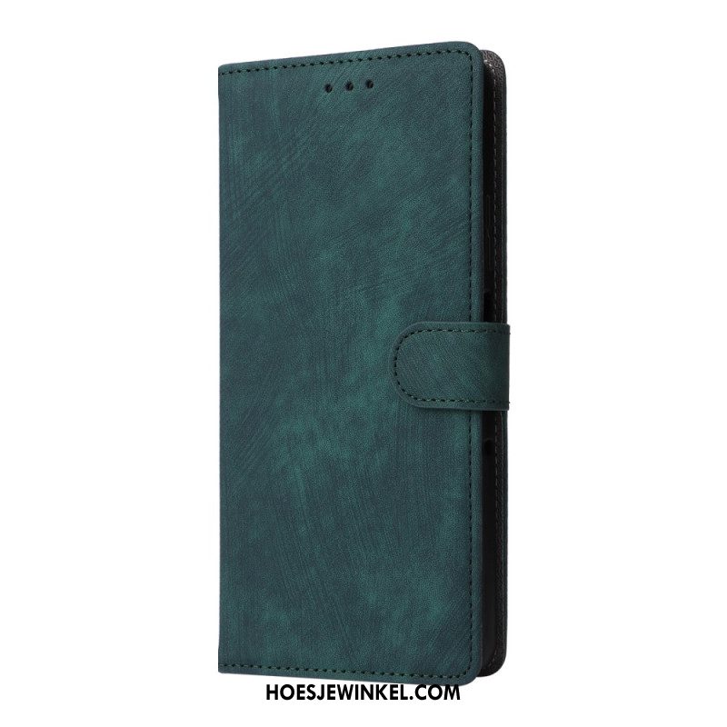 Flip Case Leren Xiaomi Redmi Note 14 Pro Plus 5g Suède Variant Met Bandje