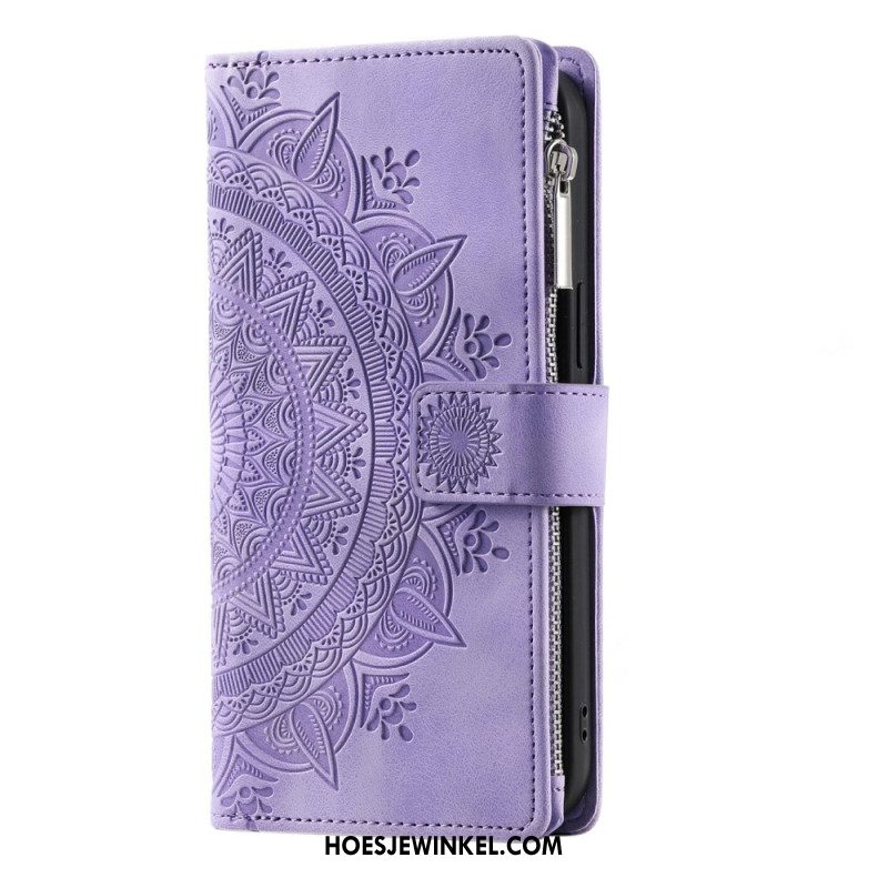 Flip Case Leren Xiaomi Redmi Note 15 Pro 5g Portemonnee Met Mandala-bloemen Suède-effect