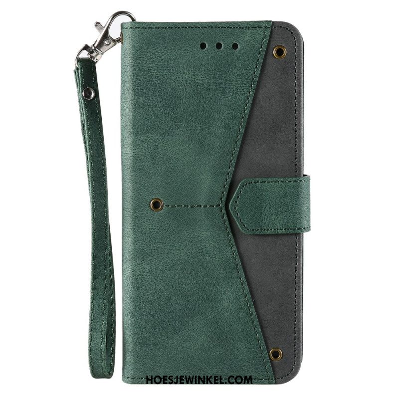 Flip Case Leren Xiaomi Redmi Note 15 Pro 5g Retro Design Met Bandje