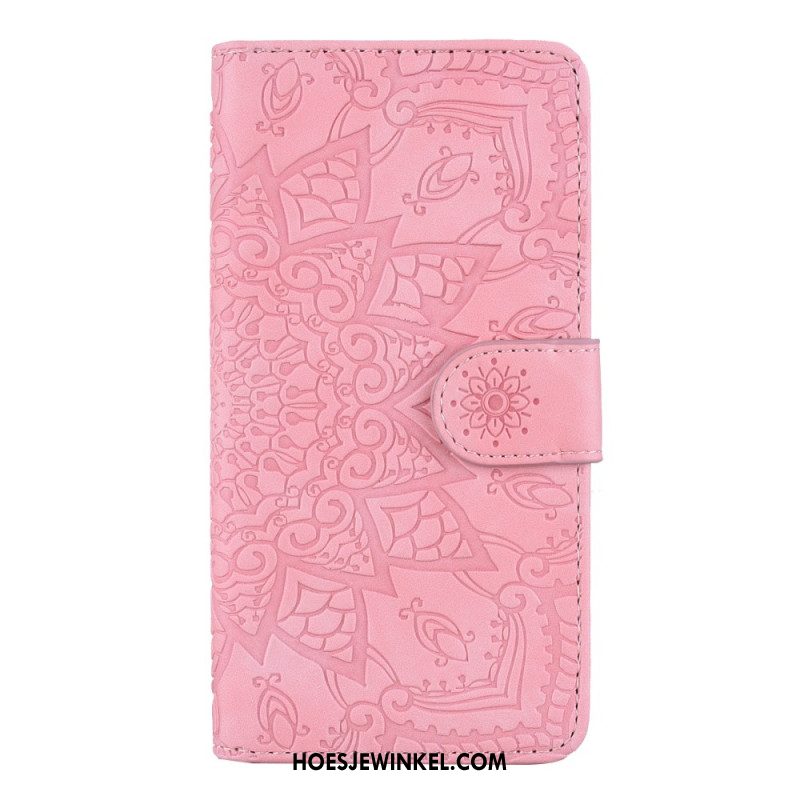 Flip Case Leren iPhone 16 Mandala Suède-effect
