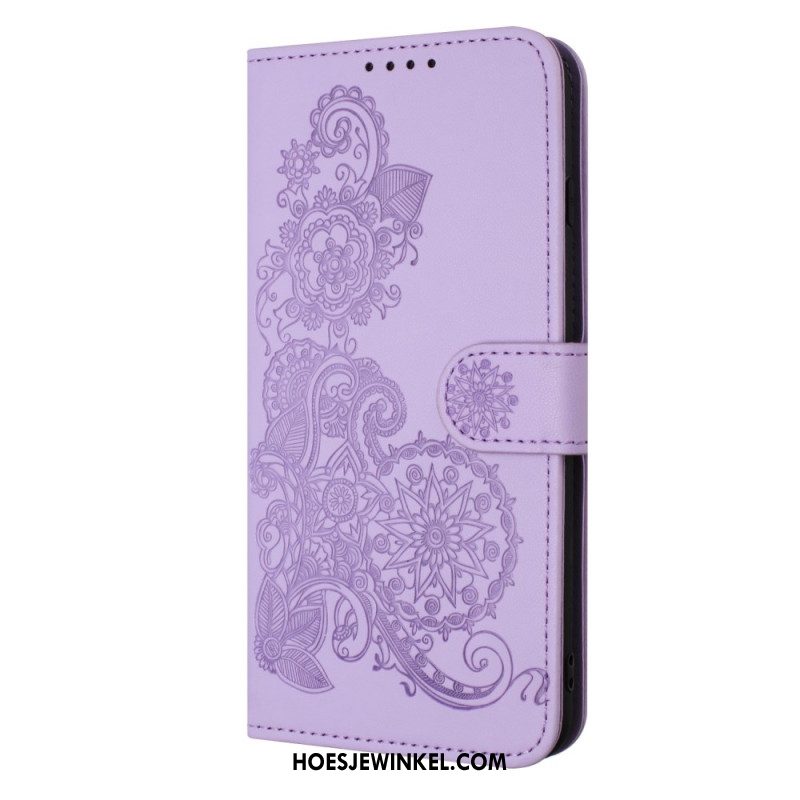 Flip Case Leren iPhone 17 Pro Max Bloemenkant