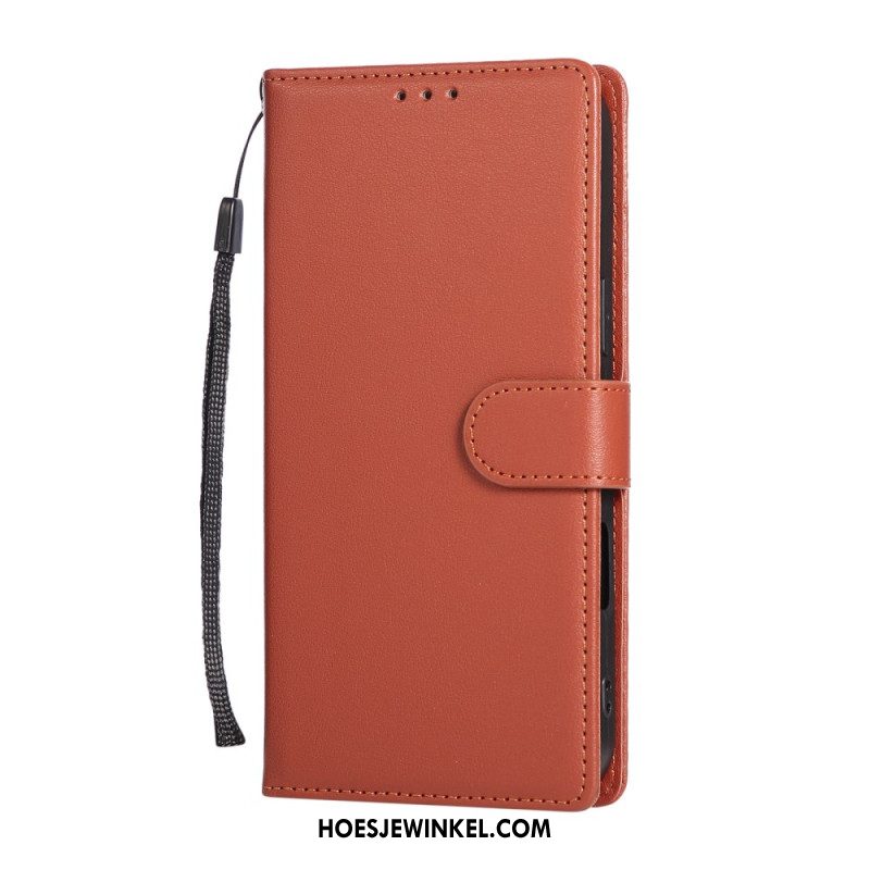 Flip Case Leren iPhone 17 Pro Max Eenvoudig En Effen