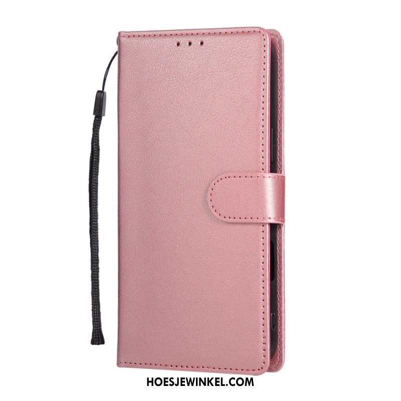 Flip Case Leren iPhone 17 Pro Max Eenvoudig En Effen