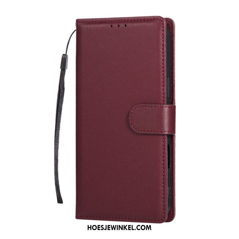 Flip Case Leren iPhone 17 Pro Max Eenvoudig En Effen