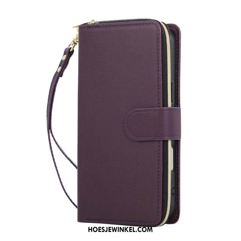 Flip Case Leren iPhone Air 9 Kaarthouders En Koord