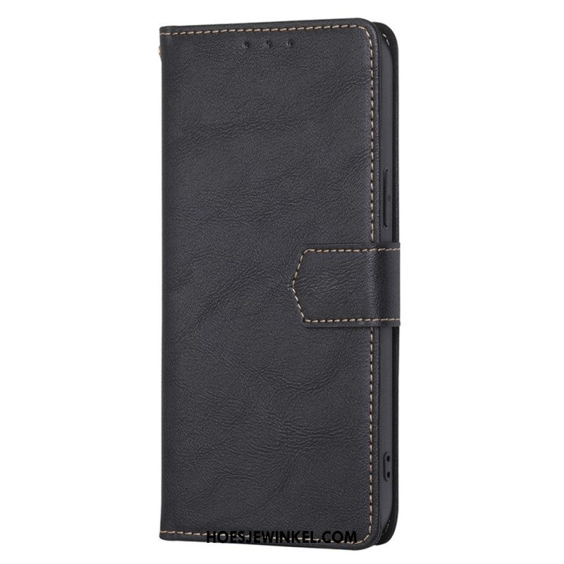 Flip Case voor Huawei Mate 50 Pro Couture-leereffect