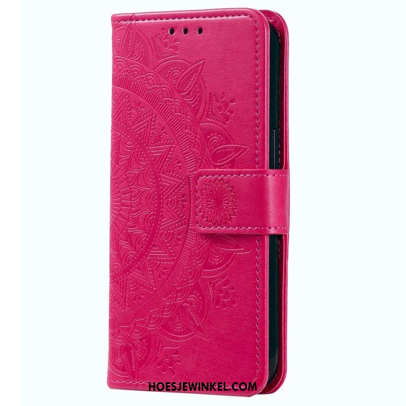 Flip Case voor Huawei Mate 50 Pro Mandala Zon Met Lanyard