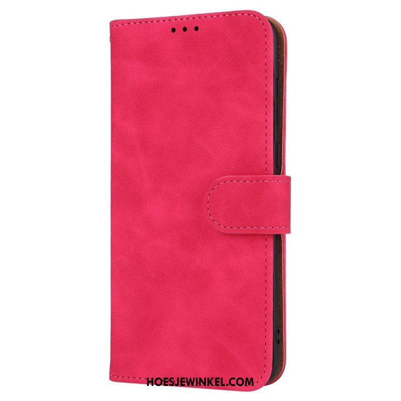 Flip Case voor Huawei P60 Pro Met Ketting Effen Kunstleer Met Riem