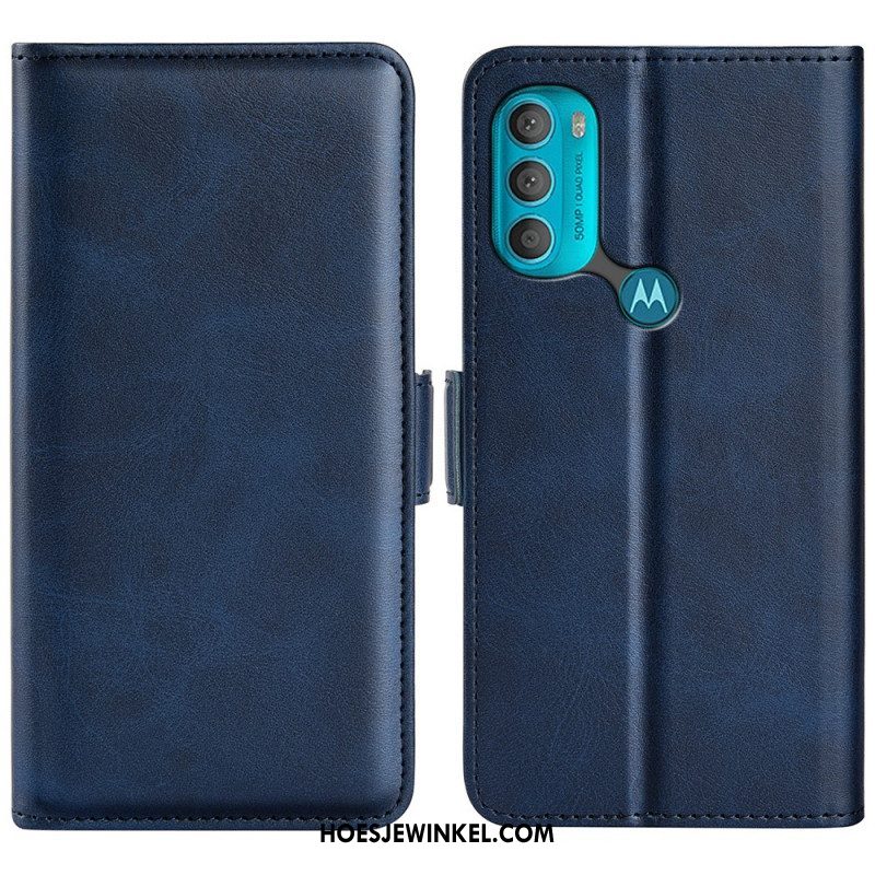 Flip Case voor Moto G71 5G Folio-hoesje Dubbele Klep