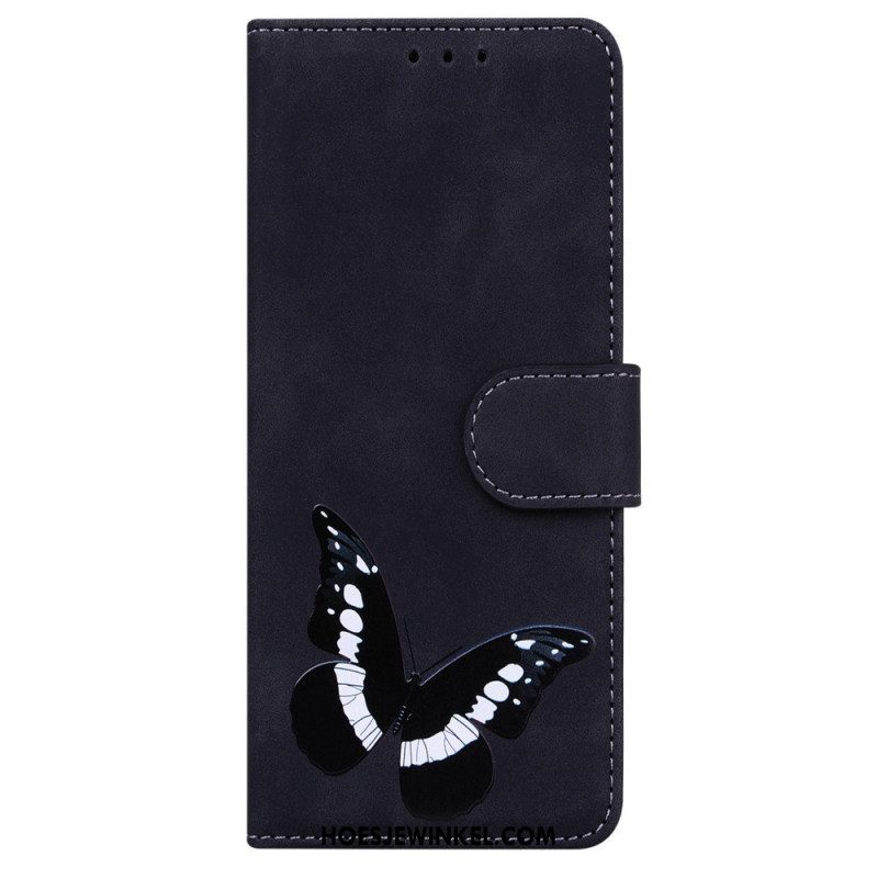 Flip Case voor OnePlus Nord 2 5G Huid-aanraking Vlinder