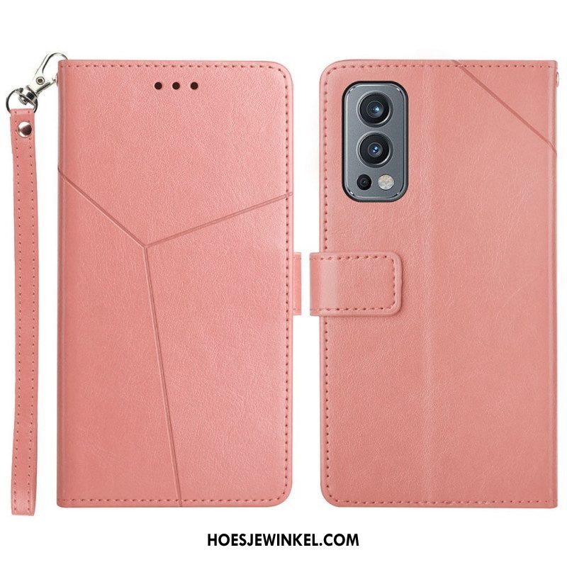 Flip Case voor OnePlus Nord 2 5G Stijl Leer Geo Y Design