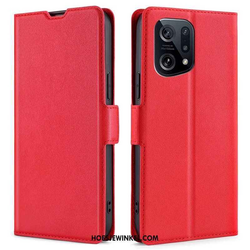 Flip Case voor Oppo Find X5 Folio-hoesje Flap Dubbel Ontwerp