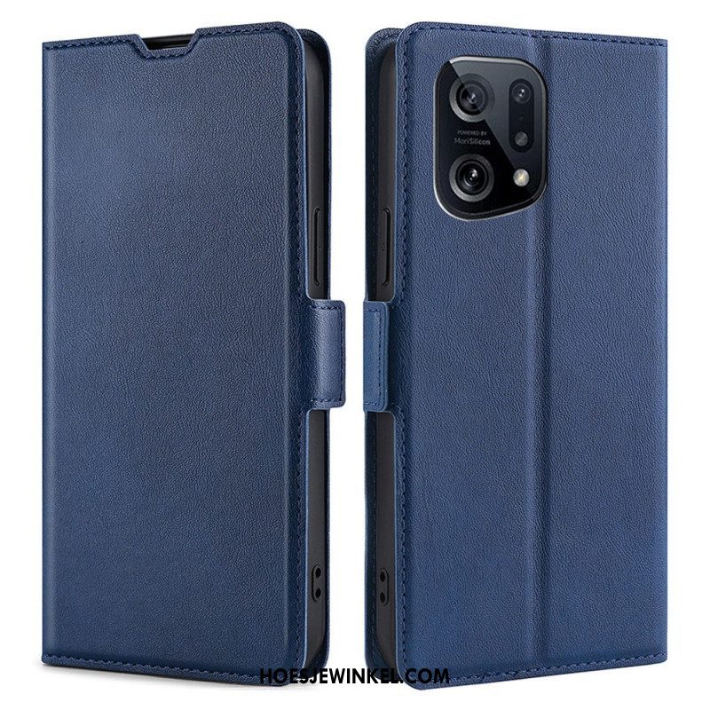 Flip Case voor Oppo Find X5 Folio-hoesje Flap Dubbel Ontwerp