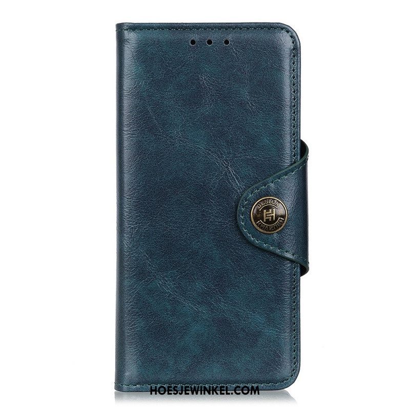 Flip Case voor Oppo Reno 7 Imitatieleren Lakknoop Khazneh