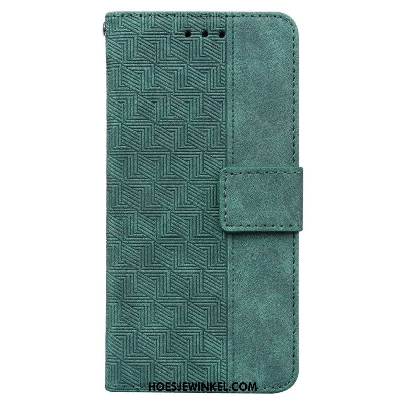 Flip Case voor Oppo Reno 8 Lite Met Ketting Patroon Met Bandjes